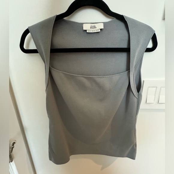 Dusty Blue Sleevless Top - Love Bonito - Picture 3 of 6